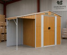 Wooden effect metal garden shed free delivery