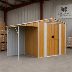 Wooden effect metal garden shed free delivery