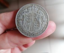 1920 United Kingdom Silver Half Crown Coin