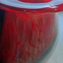 Large Murano Style Vase, Hand Blown Studio Art Glass, Iridescent Red & Gold & dark blue Image 9