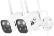 2K Security Camera Outdoor with Color Night Vision, 2 Pack Wired home security cameras support 24/7 Recording, Auto tracking CCTV camera systems with Voice Changer, 2 Way Audio