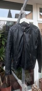 Jack & Jones, mens stylish black leather jacket