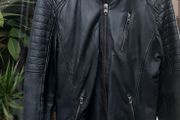 Jack &amp; Jones, mens stylish black leather jacket