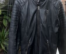Jack & Jones, mens stylish black leather jacket