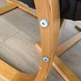 Set of 2 Brown leather and wood Bent Wood Easy Chairs and matching footstools Image 7