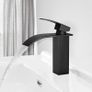 Waterfall Spout Bathroom Sink Mixer Taps,Single Handle Basin Mixer Tap, Rv Lavatory Vessel Faucet,Stainless Steel,Matte Black (FREE POSTAGE) Image 5