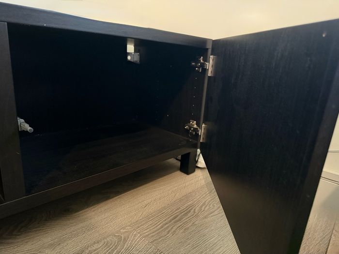 IKEA BESTA TV Bench with Doors - Black Brown 180cm
