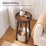 Round Side Table, 2 Tier Bedside Table with Storage Basket, Round Small Table Accent Corner Table Compact Sofa Table for Small Spaces, Living Room, Bedroom, Rustic Brown Image 3
