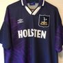 Tottenham Hotspur Jersey. Season 1994/1995. Official Umbro Spurs Away Jersey. Authentic Original From 1994. Not A Modern Day Remake. Image 3