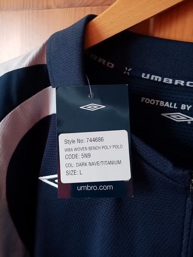 NEW. West Bromwich Albion training top, polo shirt. 06/07. Vintage 2006-07 UNWORN NEW WITH TAG . Size L Large. genuine Umbro WBA football training polo shirt top baggies premiership.