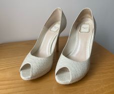 Christian DIOR Beige Python Embossed Nubuck Miss Dior Pumps Size 37 (4,5 UK)