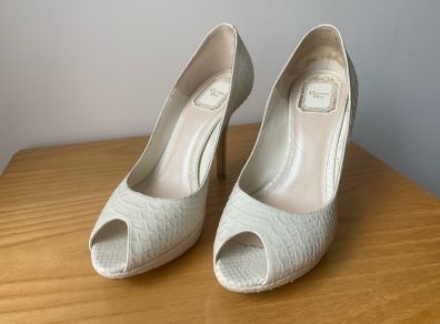 Christian DIOR Beige Python Embossed Nubuck Miss Dior Pumps Size 37 (4,5 UK)