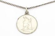 Vintage 925 Sterling Silver St Christopher Necklace