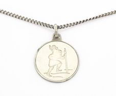 Vintage 925 Sterling Silver St Christopher Necklace