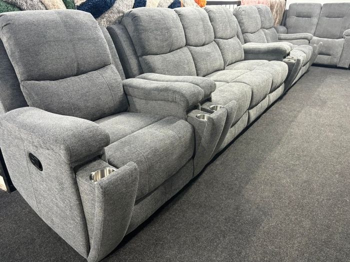 New Hudson Fabric Recliner Sofas with Hidden Cupholders