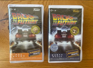 Back To The Future Funko Blockbuster Rewind X2. Doc and Marty. New and Unopened.