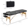 Massage Table Bed Couch Beauty Bed 2 Section Therapy Bed Lightweight Portable Folding Spa Bed Black Image 2