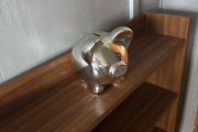 Silver-tone Finish Metal Piggy Bank
