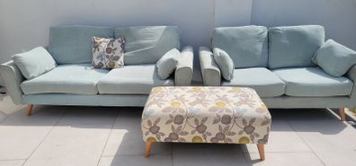 3 seater + 2 seater + large footstool