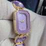 Lavender & Gold Crystal Bracelet Watch. Image 3