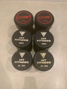 Dumbbell Set 22.5 - 35kg Round Rubber