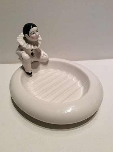 Pierrot Clown Trinket Dish Vintage Rare