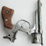 Vintage 60s Metal Cap Gun Firecracker Pistol, Wooden Handle Image 10