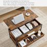 Height-Adjustable Living Room Table Coffee Table with Drawers Open Compartment 50 x 100 cm Vintage Brown Ink Black Image 4