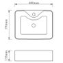 Wash Basin with Faucet Hole 48x37x13.5 cm Ceramic Silver Image 7