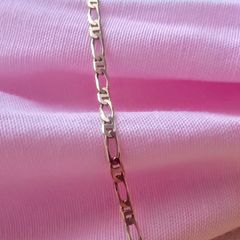 Solid 14ct Yellow Gold Figaro Link Bracelet Ladies 2.86g