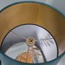 Gold Lamp with Teal Lamphade & Gold Insert Image 3