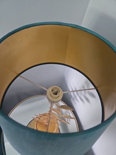 Gold Lamp with Teal Lamphade & Gold Insert