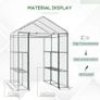 Walk in Greenhouse, 3-Tier Green House with 8 Shelves, Hemmed Cover and Roll-up Zipped Door, Steel Frame, 143 x 143 x 195 cm Image 5