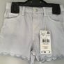 Mango kids girls light blue shorts with scalloped edges Age 4-5 BNWT Image 4