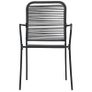 9 Piece Outdoor Dining Set Cotton Rope and Steel Black Image 6