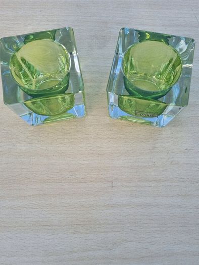 Pair of Murano glass candlesticks