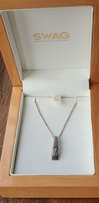 Silver Necklace & Drop Pendant in Pres. Box