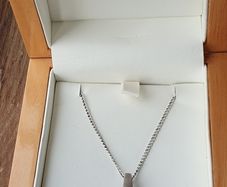 Silver Necklace & Drop Pendant in Pres. Box