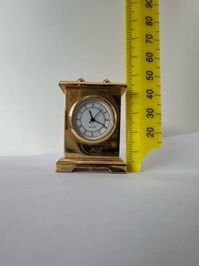 Vintage miniature Tiny Battery Operated quartz clock stainless steel quartz