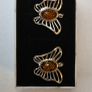 Sterling Silver Butterfly Earrings with Amber-Coloured Stones Image 2