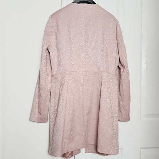 Edina Ronay Blush Pink Embossed Pattern Coat Size L/XL