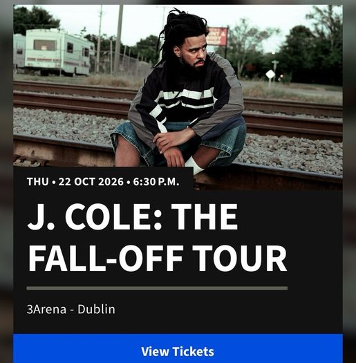 J. Cole The Fall Off Tour Standing 3Arena Ticket
