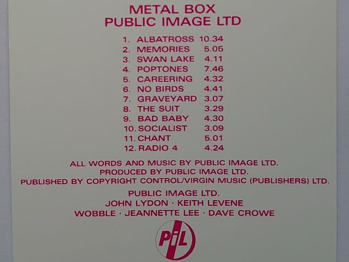 Public Image Ltd - Metal Box - CD