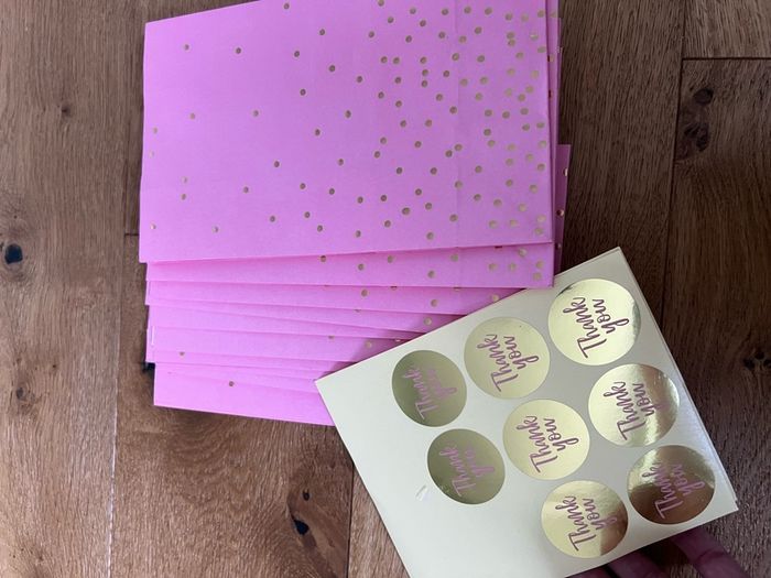 Unused - Birthday Thank You Bags and Stickers (11 piece)