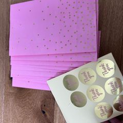 Unused - Birthday Thank You Bags and Stickers (11 piece)