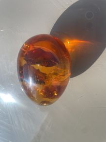 Vintage Amber Resin Egg