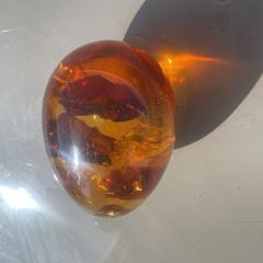 Vintage Amber Resin Egg