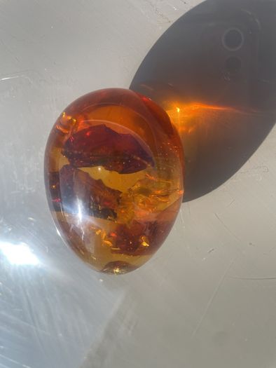 Vintage Amber Resin Egg