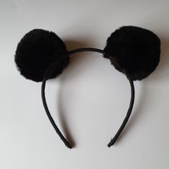 New - A Really Pretty Childs Pom Pom Hairband - Colour Black