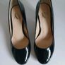 Xaira Black Patent Leather Court Shoes EU34 UK1 Block Heel Made in Spain BNIB  CAN POST Image 4